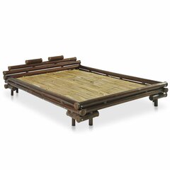 vidaXL voodiraam, tumepruun, bambus, 140 x 200 cm цена и информация | Кровати | kaup24.ee