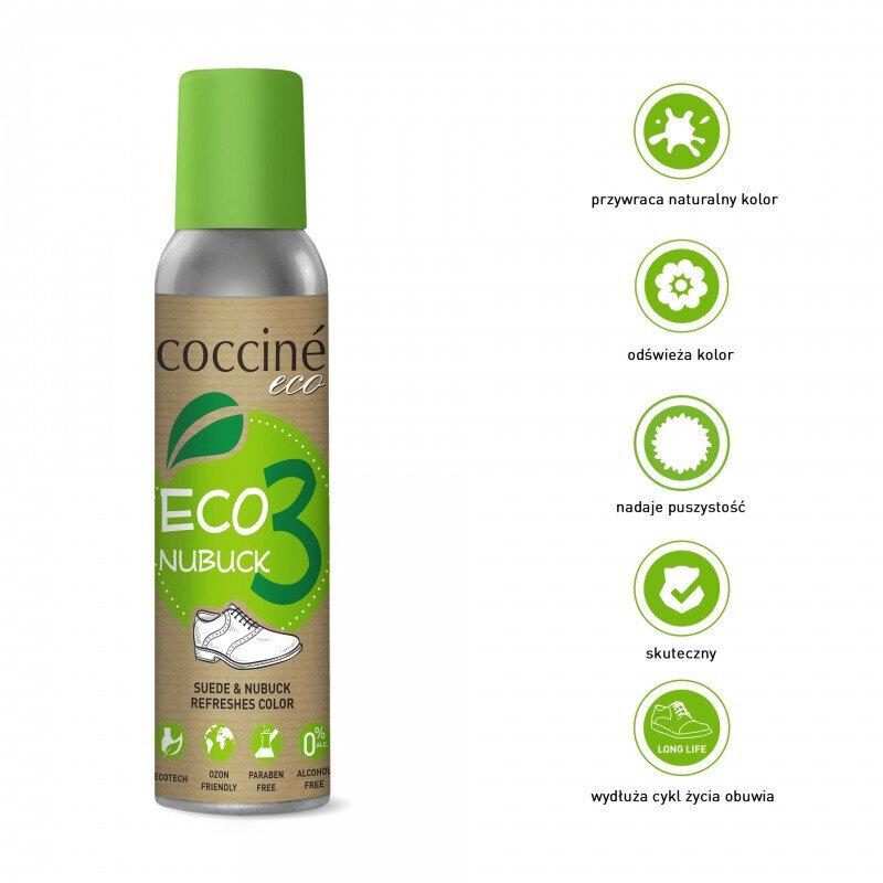 Must kaitsesprei nubukile ja seemisnahale Coccine® (Vegan) - Coccine Eco Nubuk 3 (black), 200 ml hind ja info | Rõivaste ja jalatsite hooldus | kaup24.ee