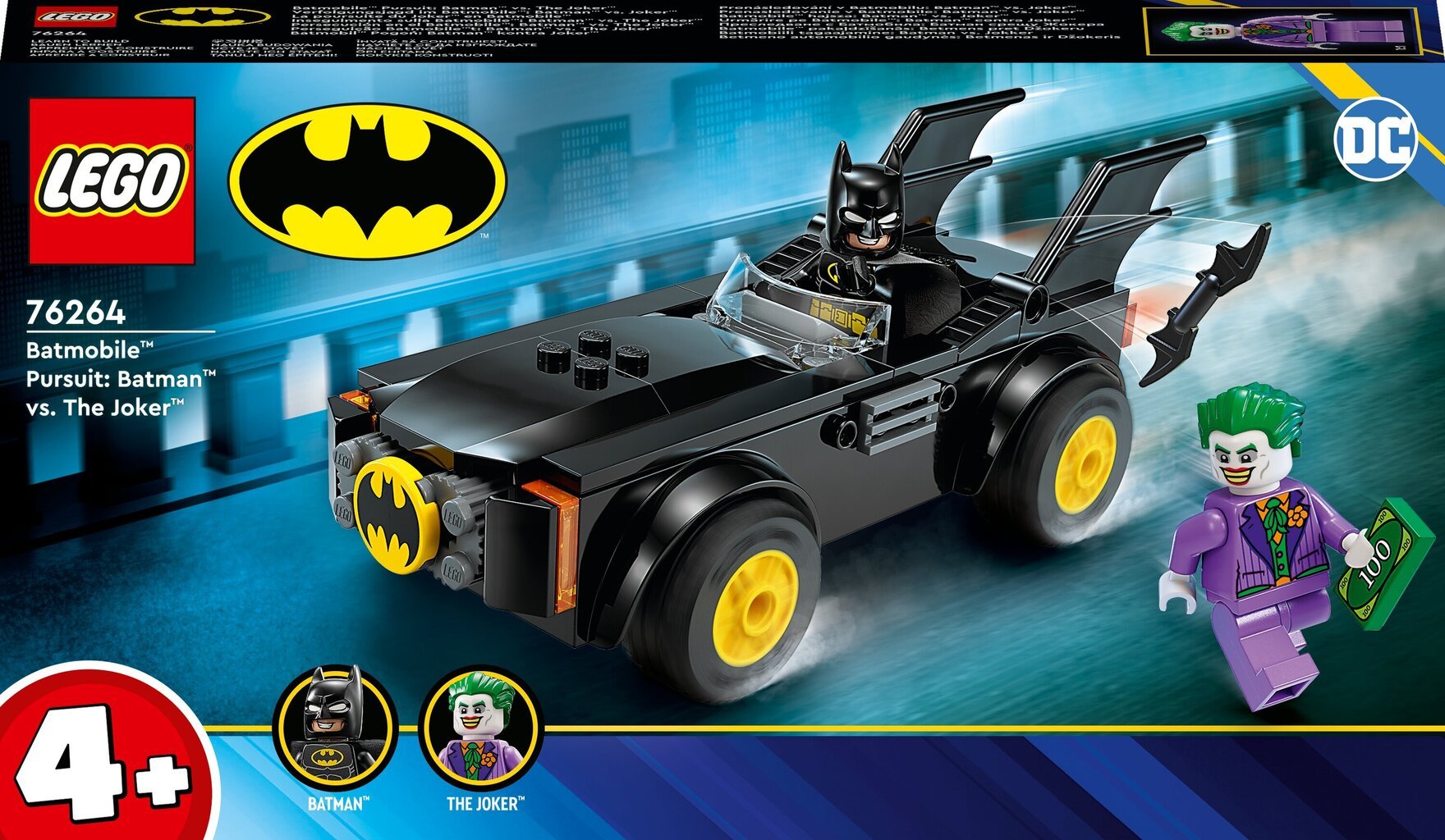 76264 LEGO® DC Batman Batmobile tagaajamine: Batman vs Jokker hind ja info | Klotsid ja konstruktorid | kaup24.ee