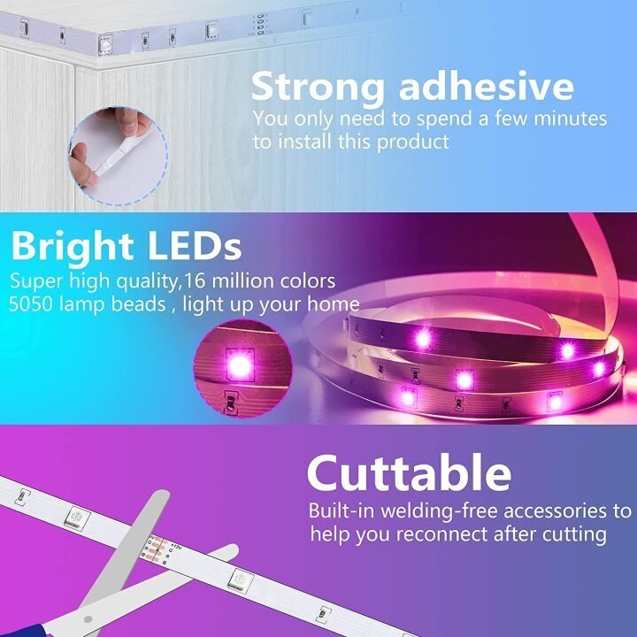 Nutikas LED border 5050 RGB Bluetooth, 15m hind ja info | LED ribad | kaup24.ee