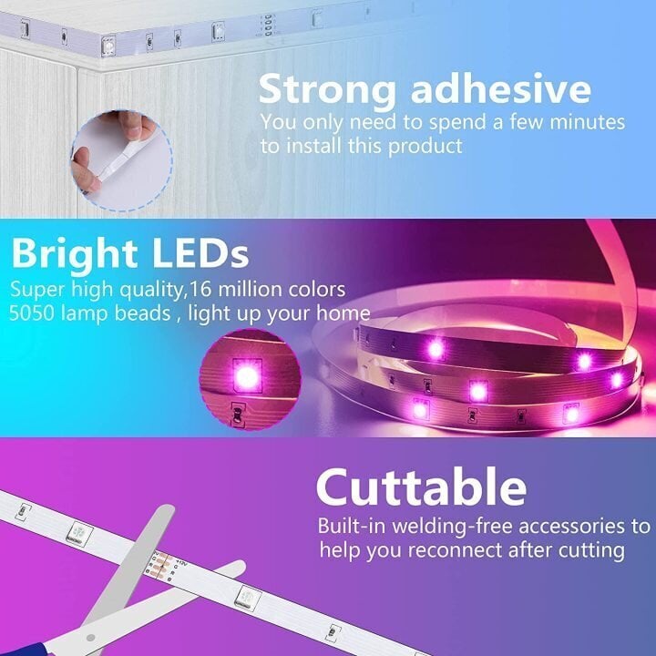 Smart RGB 5050 LED riba Bluetooth funktsiooni, 10m цена и информация | LED ribad | kaup24.ee