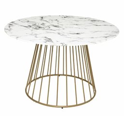 Ümmargune laud Rayo, marmor/kuldne hind ja info | Köögi- ja söögilauad | kaup24.ee