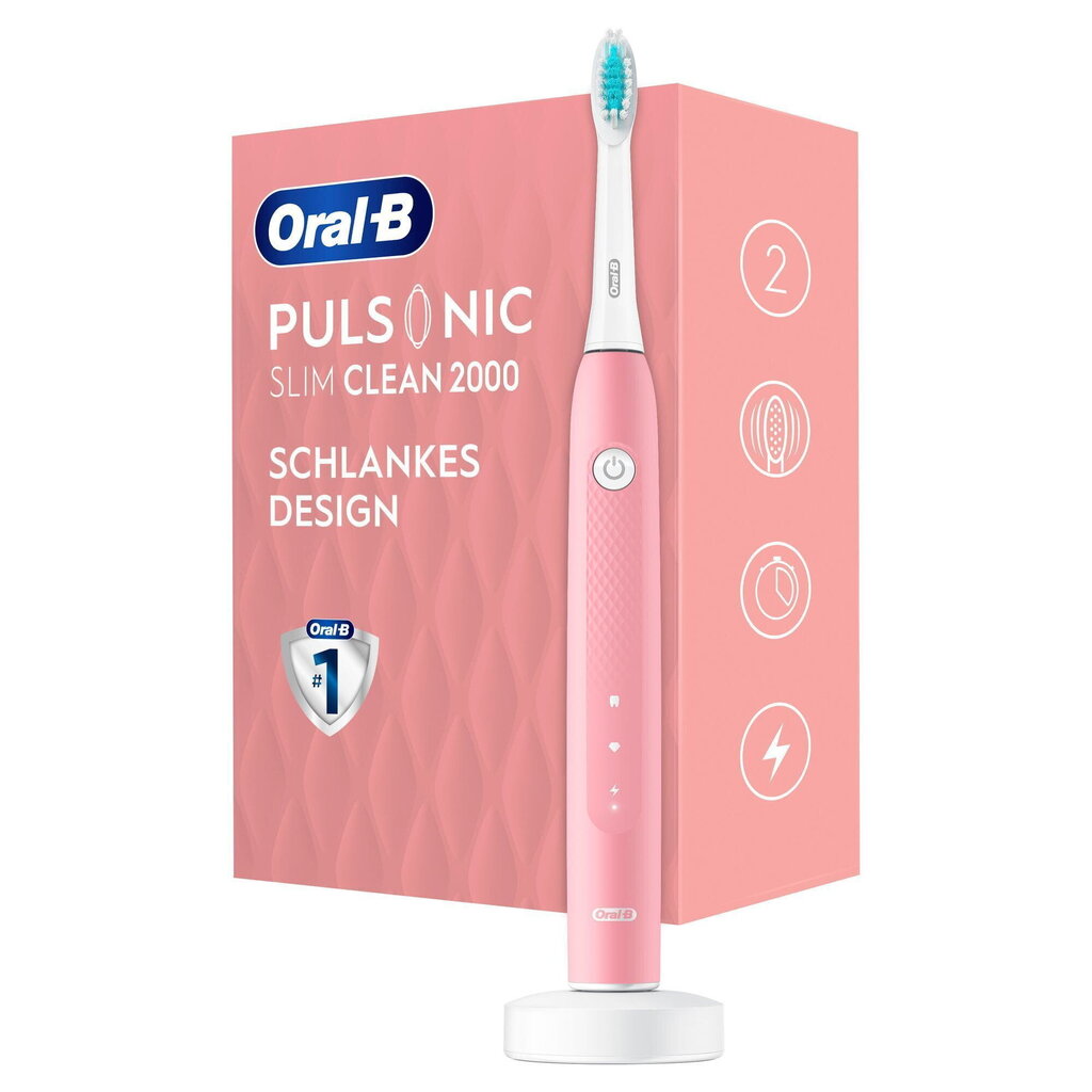 Hambahari. ORAL B pulsonic slim clean 2000, roosa hind ja info | Elektrilised hambaharjad | kaup24.ee