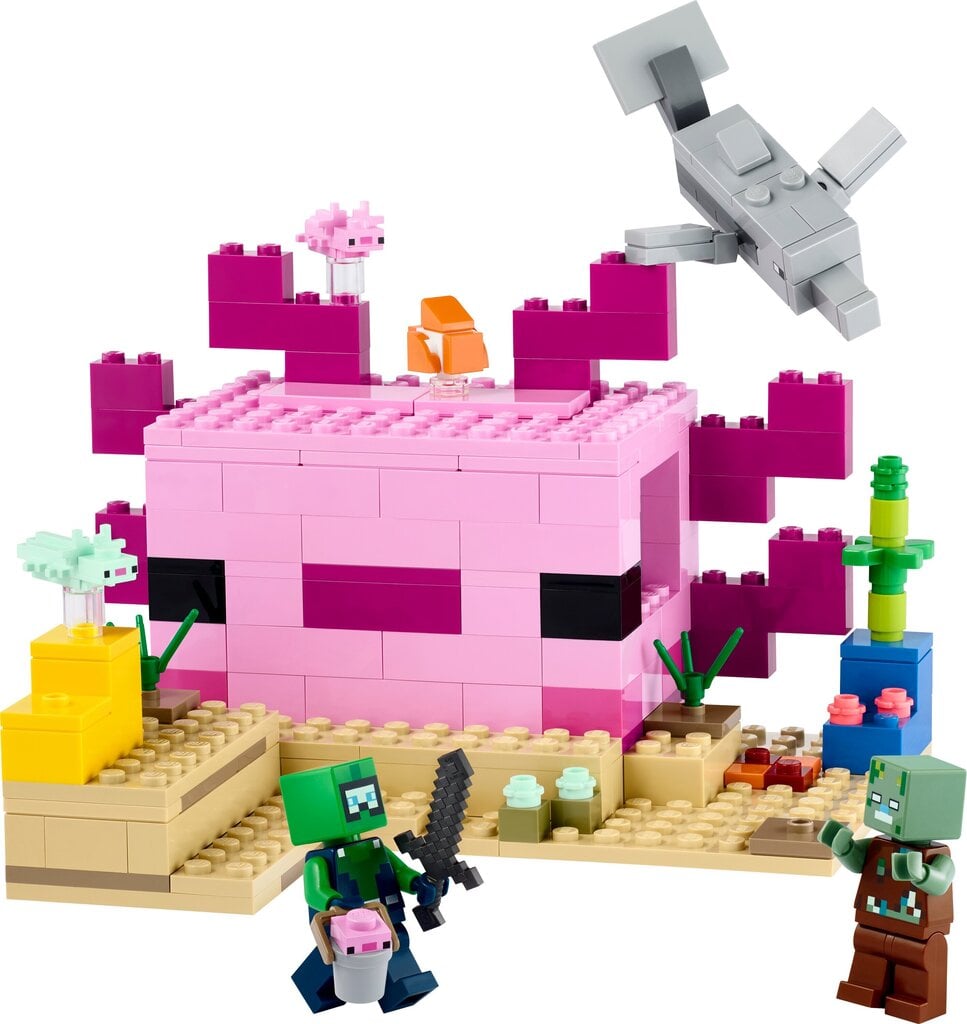 21247 LEGO® Minecrafti Axolotli maja цена и информация | Klotsid ja konstruktorid | kaup24.ee