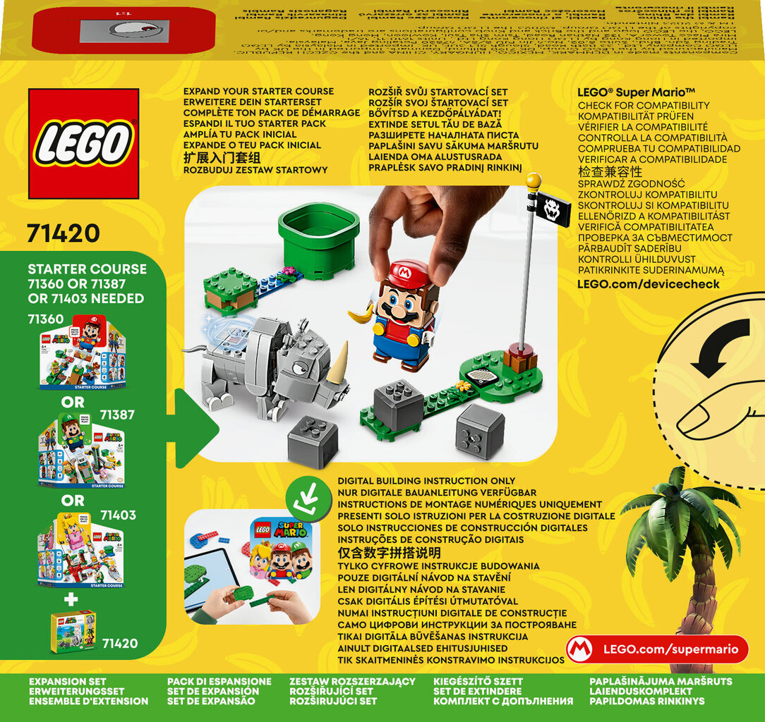 71420 LEGO® Super Mario Ninasarvik Rambi lisakomplekt цена и информация | Klotsid ja konstruktorid | kaup24.ee