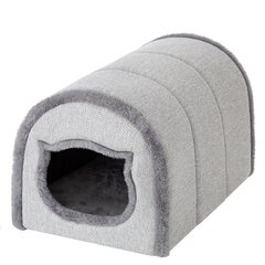 Лежак-домик Doggy, 33x51x30 см, светло-серый цена и информация | Лежаки, домики | kaup24.ee