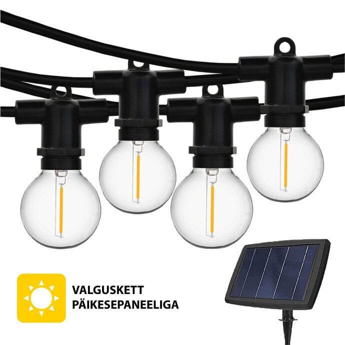 Päikesepaneeliga õue valguskett (LED) Perl hind ja info | Jõulutuled | kaup24.ee