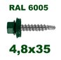 Katusekruvi AR2 4.8x35mm Torx 20 RAL 6005, 250tk цена и информация | Kinnitusvahendid | kaup24.ee