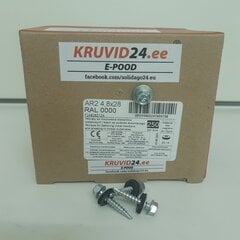 Katusekruvi AR2 4.8x28mm RAL 0000, 250tk hind ja info | Kinnitusvahendid | kaup24.ee