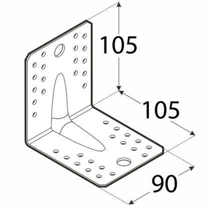 KPS 2 naelusnurk tugev 105x105x90x1,5mm цена и информация | Kinnitusvahendid | kaup24.ee