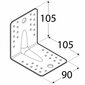 KPS 2 naelusnurk tugev 105x105x90x1,5mm hind ja info | Kinnitusvahendid | kaup24.ee