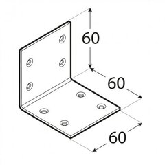 KSO 3 Ehitusnurk (zinc coated) 60x60x60x2,0 mm hind ja info | Kinnitusvahendid | kaup24.ee