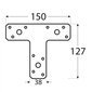 KT2 “T”- tüüp Naelutusplaat 150x127x38x2,0 mm hind ja info | Kinnitusvahendid | kaup24.ee