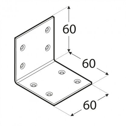 KS3 – Mööblinurk 60x60x60x2,0 mm цена и информация | Kinnitusvahendid | kaup24.ee