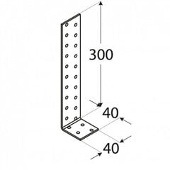 KK2 – уголок монтажный 300x40x40x2,0 mm цена и информация | Инструменты крепления | kaup24.ee