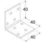 KM1 naelutusnurk – 40x40x40x2,0 mm цена и информация | Kinnitusvahendid | kaup24.ee