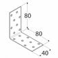 KM7 naelutusnurk – 80x80x40x2,0 mm цена и информация | Kinnitusvahendid | kaup24.ee