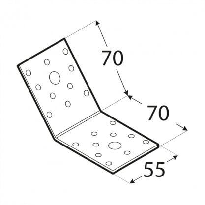 KLR 2 kinnitusnurk – 135° 70x70x55x2,5 mm цена и информация | Kinnitusvahendid | kaup24.ee