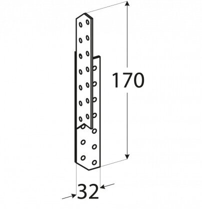 LK2 – Sarikaankur 32x170x2,0 mm parem цена и информация | Kinnitusvahendid | kaup24.ee