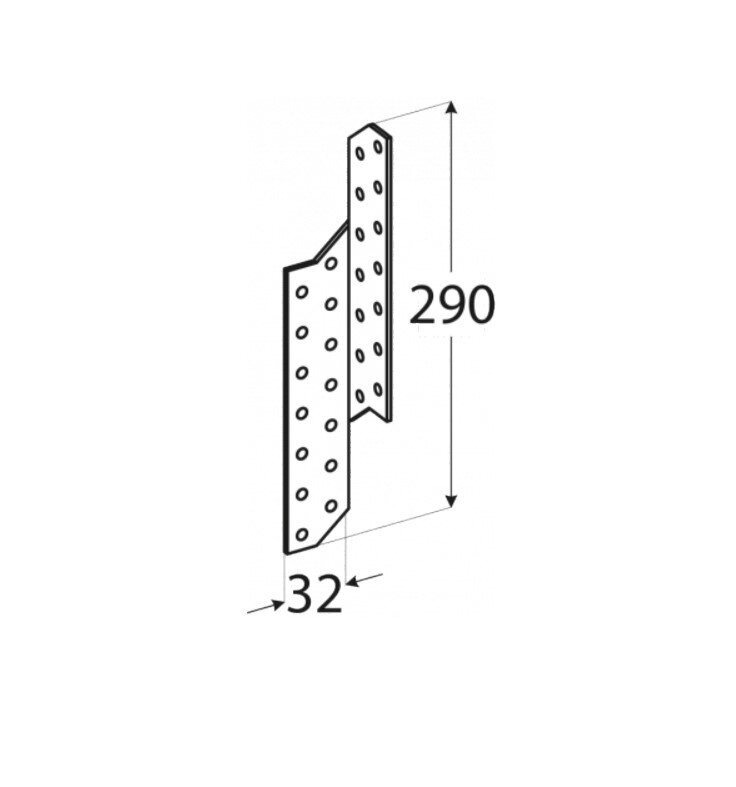 LK7 – Sarikaankur 32x290x2,0 mm vasak цена и информация | Kinnitusvahendid | kaup24.ee