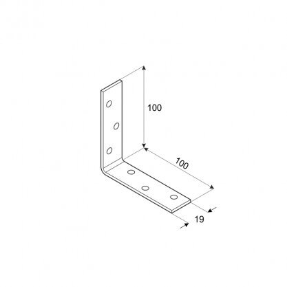 KW 100 Mööblinurk 100x100x19x2,0 mm цена и информация | Kinnitusvahendid | kaup24.ee