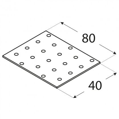 PP1 Naelutusplaat – 80x40x2,0 mm цена и информация | Kinnitusvahendid | kaup24.ee