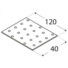 PP3 Соединительная пластина – 120x40x2,0 mm цена и информация | Инструменты крепления | kaup24.ee