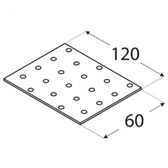 PP29 Naelutusplaat – 60x120x2,0 mm hind ja info | Kinnitusvahendid | kaup24.ee