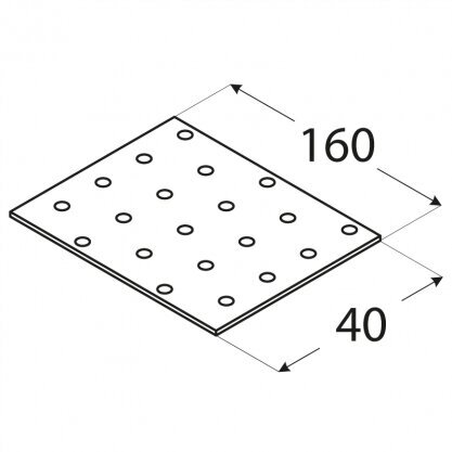 PP4 Naelutusplaat – 160x40x2,0 mm hind ja info | Kinnitusvahendid | kaup24.ee