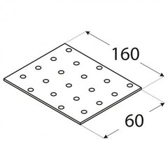 PP6 Соединительная пластина – 160x60x2,0 mm цена и информация | Инструменты крепления | kaup24.ee