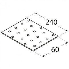 PP8 Соединительная пластина – 240x60x2,0 mm цена и информация | Инструменты крепления | kaup24.ee