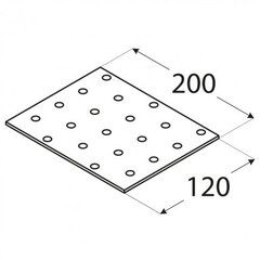 PP18 Naelutusplaat – 200x120x2,0 mm hind ja info | Kinnitusvahendid | kaup24.ee