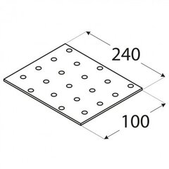 PP13 Naelutusplaat – 240x100x2,0 mm hind ja info | Kinnitusvahendid | kaup24.ee