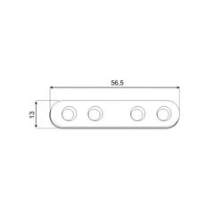 FLW60 Naelutusplaat 56,5x13x2,0 mm (pack 4 tk) hind ja info | Kinnitusvahendid | kaup24.ee