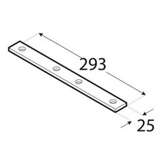 LW7 Naelutusplaat 293x25x5,0 mm hind ja info | Kinnitusvahendid | kaup24.ee