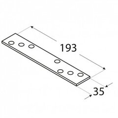 LG2 Naelutusplaat 193x35x4,0 mm hind ja info | Kinnitusvahendid | kaup24.ee