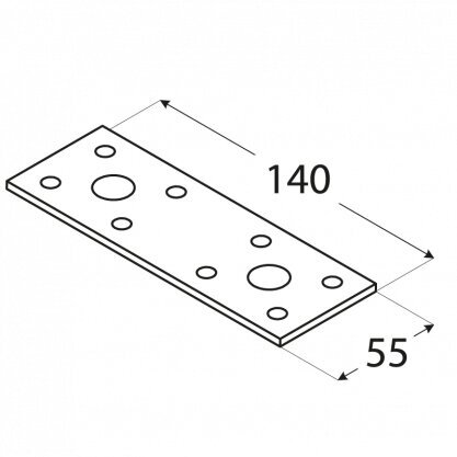 LP2 Naelutusplaat 140x55x2,5 mm цена и информация | Kinnitusvahendid | kaup24.ee