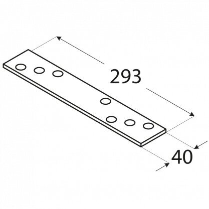 LG3 Naelutusplaat 293x40x5,0 mm hind ja info | Kinnitusvahendid | kaup24.ee