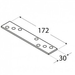 LG1 Naelutusplaat 172x30x3,0 mm цена и информация | Инструменты крепления | kaup24.ee