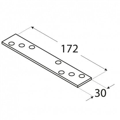 LG1 Naelutusplaat 172x30x3,0 mm hind ja info | Kinnitusvahendid | kaup24.ee