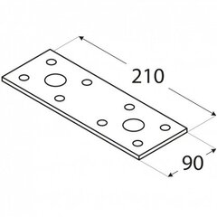 LP6 Naelutusplaat 210x90x2,5 mm hind ja info | Kinnitusvahendid | kaup24.ee