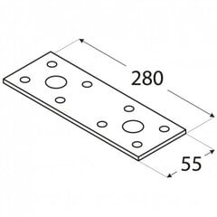 LP4 Naelutusplaat 280x55x2,5 mm hind ja info | Kinnitusvahendid | kaup24.ee