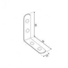 FKW20 Мебельный уголок 20x20x13x2,0 mm (пачка 4 шт) цена и информация | Инструменты крепления | kaup24.ee