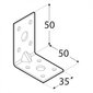 KPL5 naelusnurk tugevdatud – 50x50x35x2,0 mm hind ja info | Kinnitusvahendid | kaup24.ee