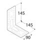 KP7 naelusnurk tugevdatud – 145x145x90x2,5 mm hind ja info | Kinnitusvahendid | kaup24.ee