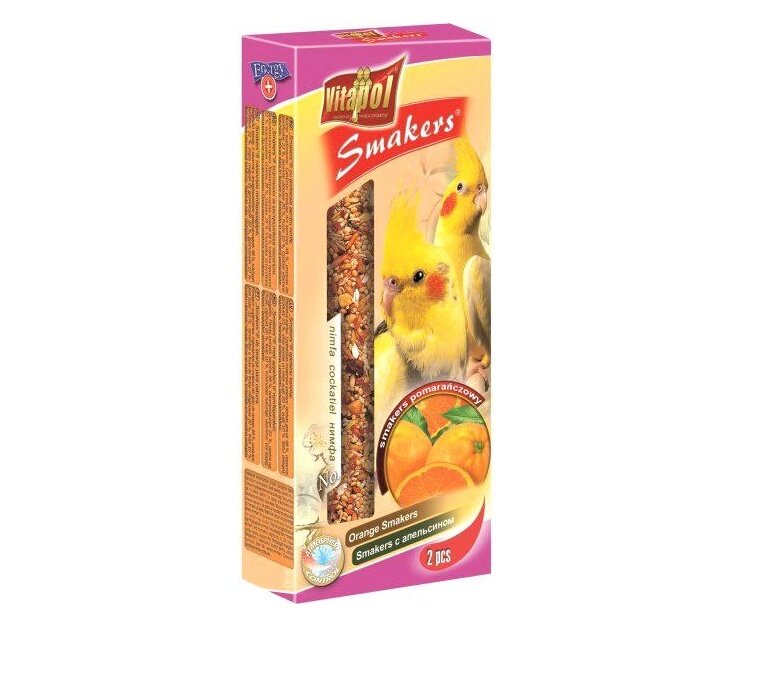 Vitapol Orange Smakers kakaduule 2 tk. цена и информация | Linnutoidud | kaup24.ee