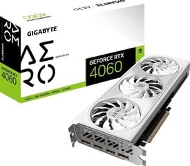 Gigabyte GeForce RTX 4060 Aero OC GV-N4060AEROOC-8GD hind ja info | Videokaardid (GPU) | kaup24.ee