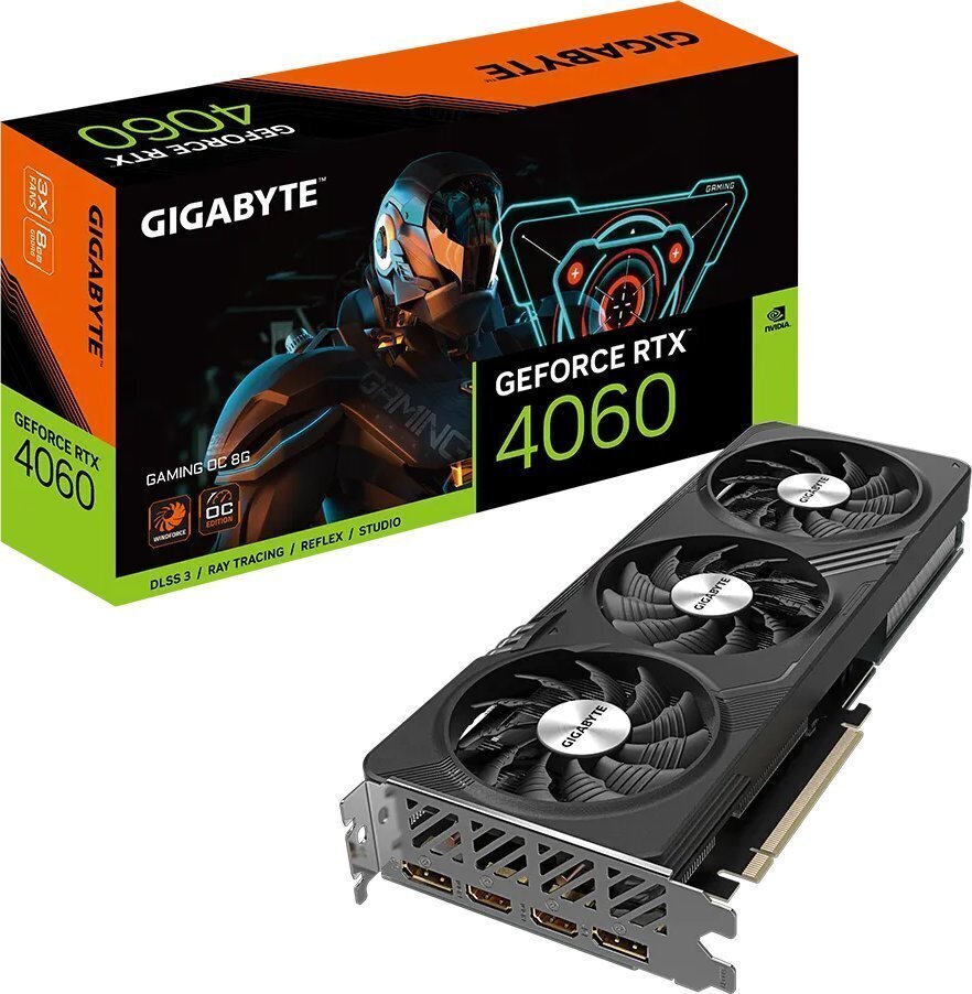 Gigabyte GeForce RTX 4060 Gaming OC GV-N4060GAMINGOC-8GD hind ja info | Videokaardid (GPU) | kaup24.ee