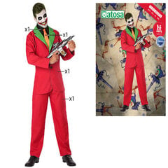 Maskeraadi kostüüm täiskasvanutele Punane Kloun Joker hind ja info | Karnevali kostüümid | kaup24.ee