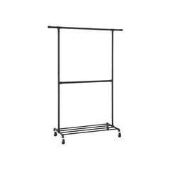 Riidestange metallist, 130 x 49 x 198 cm, must цена и информация | Вешалки для одежды | kaup24.ee